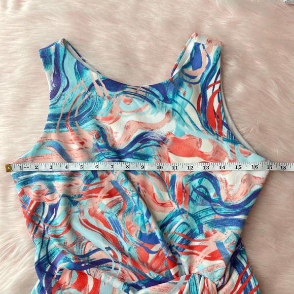 NWT - TAHARI ASL Womens Scuba Crepe Midi Dress Side Knot Sheath - Size 4 - Picture 12 of 15